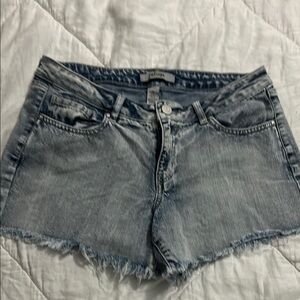 Refuge distressed frayed Denim Blue Women's Shorts (6)